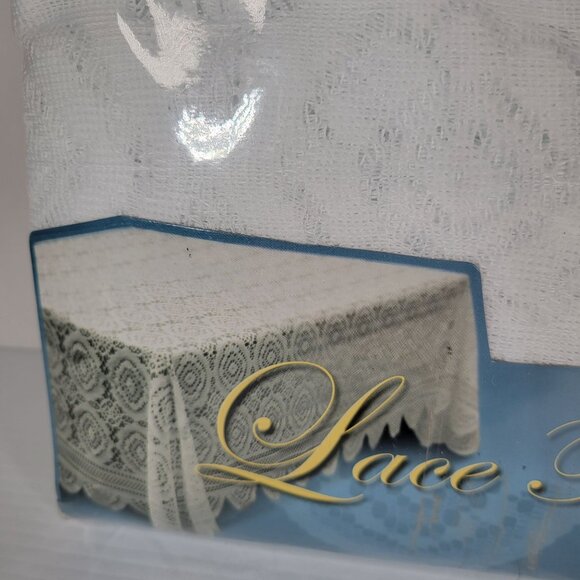 Kane Industries Lace Tablecloth Floral Pattern‎ 60 X 90 Oblong WhiteVintage NOS - Picture 3 of 6